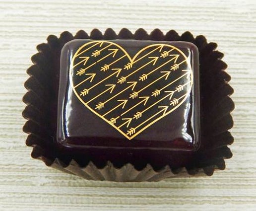 HG-101 Chocolate with Gold Heart-Arrows $47 at Hunter Wolff Gallery
